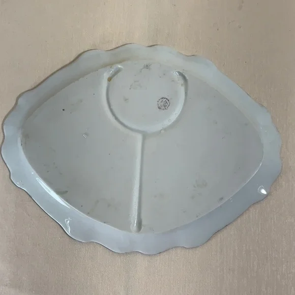 1950’s Japanese Lustreware Set, Sugar Bowl Creamer, 2 Divided Plates, 2 Tea Cups